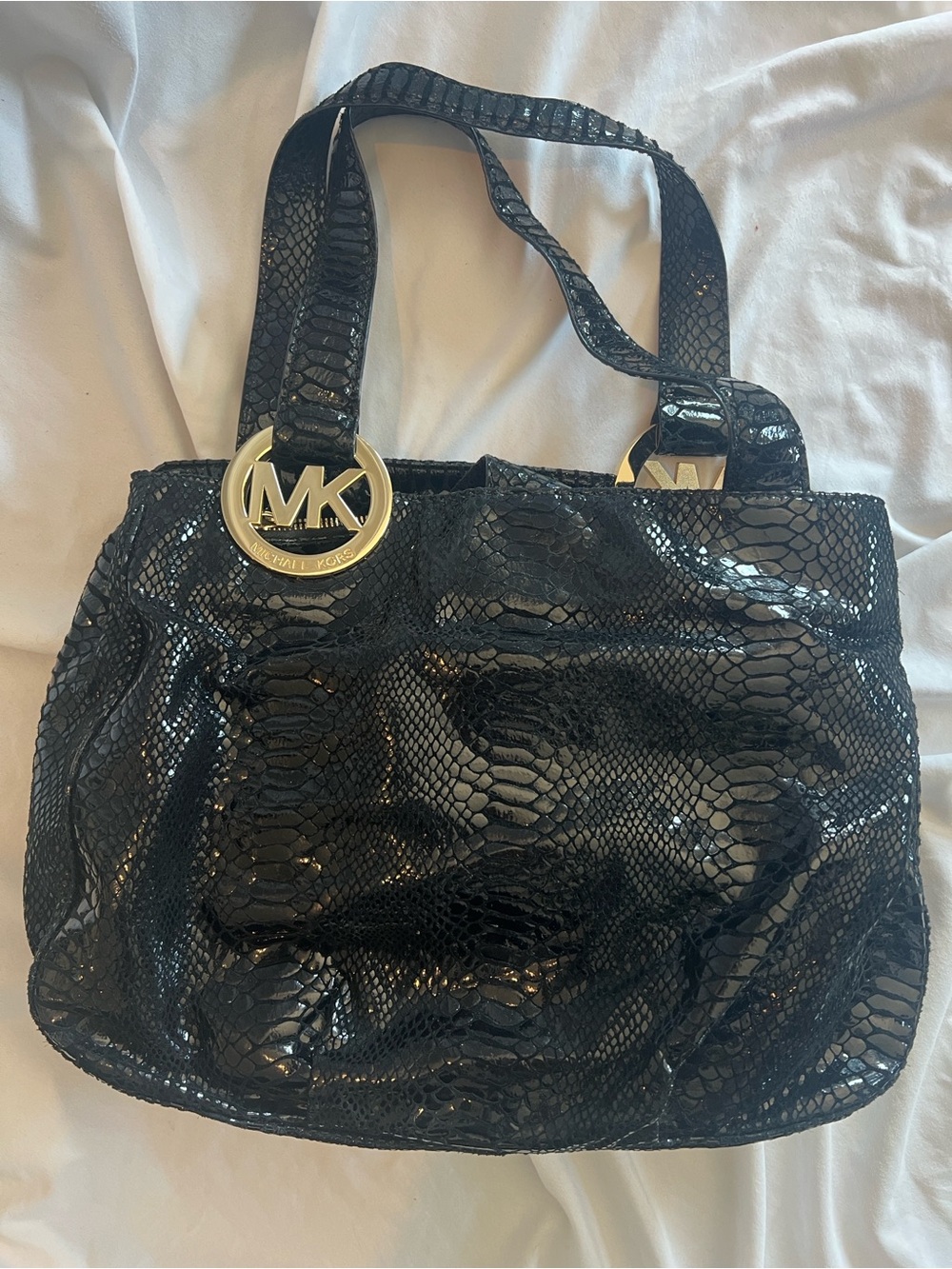 Michael Kors Black Snake Skin Tote